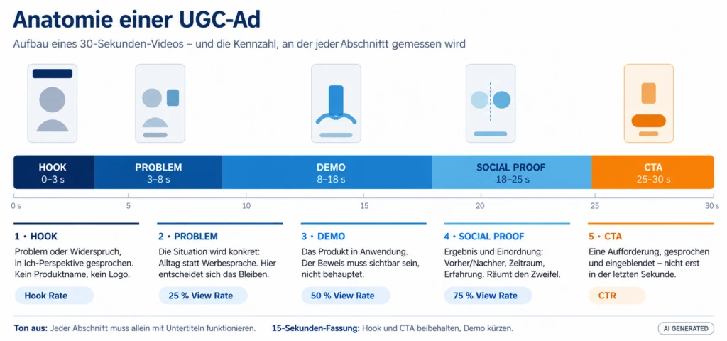 Infografik zur Funktionsweise von UGC-Ads