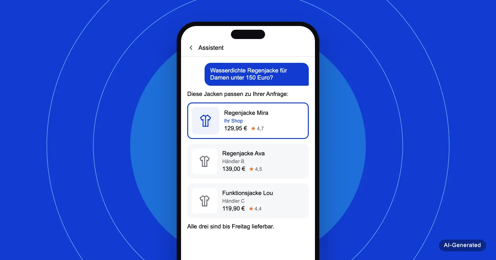 Ein Smartphone mit einem KI-Agent-Chat