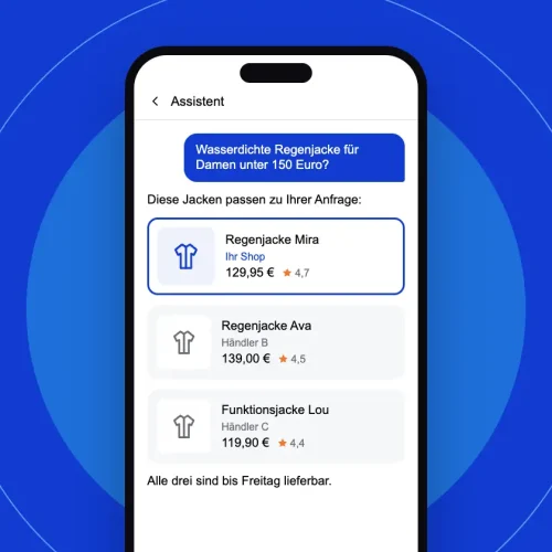 Ein Smartphone mit einem KI-Agent-Chat